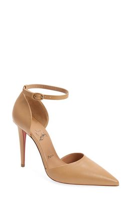 Christian Louboutin Astrida Bride Pointed Toe Pump in N295 Nude
