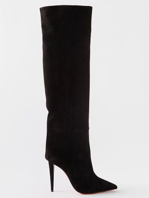 Christian Louboutin - Astrilarge 100 Knee-high Suede Boots - Womens - Black