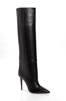 Christian Louboutin Astrilarge Pointed Toe Knee High Boot in Bk01 Black