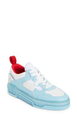 Christian Louboutin Astroloubi Mixed Media Low Top Sneaker in 5709 Mineral/White