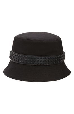 Christian Louboutin Bobino Spike Band Cotton Bucket Hat in Black/Black/Black