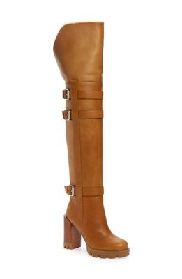 Christian Louboutin Brodeback Genuine Shearling Lined Over the Knee Boot in Terra/Lin Beige/Noce Luc