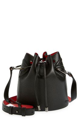 Christian Louboutin By My Side Grained Calfskin Leather Bucket Bag in Cm53 Black/Black