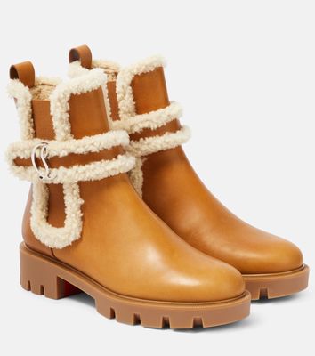 Christian Louboutin CL Chelsea shearling-trimmed ankle boots