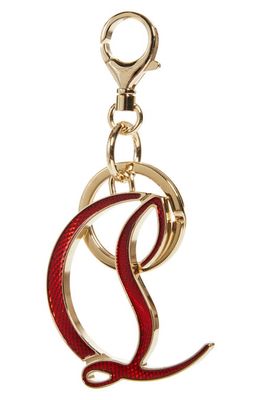 Christian Louboutin CL Logo Key Ring in Gold/Loubi