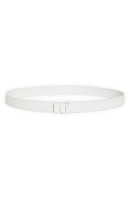 Christian Louboutin CL Monogram Buckle Leather Belt in W240 Bianco/Bianco