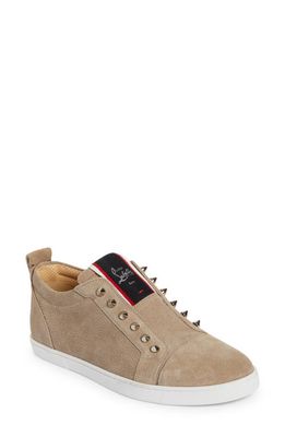 Christian Louboutin F. A.V Fique A Vontade Suede Low Top Sneaker in F702 Saharienne