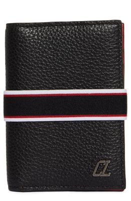Christian Louboutin F. A.V. Fique A Vontade Vertical Leather Wallet in Black/Multi/Gun Metal