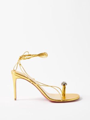Christian Louboutin - Just Un Fil 85 Strap Sandals - Womens - Gold