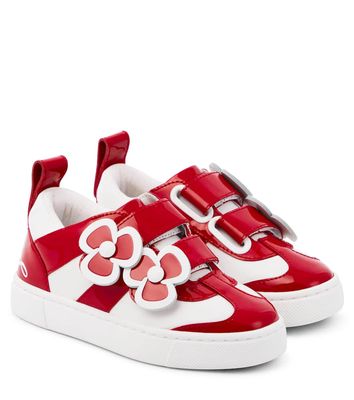 Christian Louboutin Kids Fun Pensa floral-appliqué leather sneakers