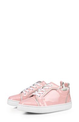 Christian Louboutin Kids' FunnyTo Patent Leather Sneaker in Rosy/Bianco