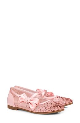 Christian Louboutin Kids' Melodie Crystal Embellished Ballet Flat in Version Rosy/Lin Poupee
