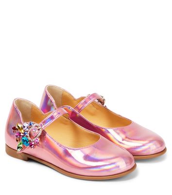 Christian Louboutin Kids Melodie Queenie leather ballet flats