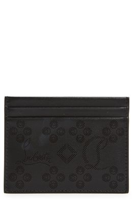 Christian Louboutin Kios Loubinthesky Perforated Leather Card Case in Bk01 Black