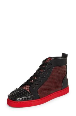 Christian Louboutin Lou Spikes Orlato High Top Sneaker in Black/Loubi
