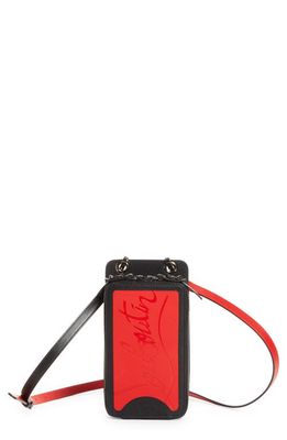 Christian Louboutin Loubi Leather Phone Crossbody Bag in Loubi/Black