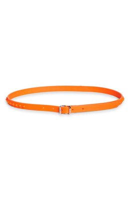 Christian Louboutin Loubi Spike Rubber Belt in Fluo Orange