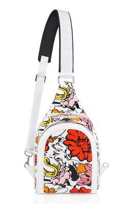 Christian Louboutin Loubifunk Leather & Jacquard Backpack in Bianco/Multi/Bianco 