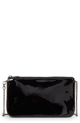 Christian Louboutin Loubila Crystal Embellished Patent Leather Shoulder Bag in Black/Loubi-Black