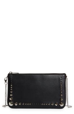 Christian Louboutin Loubila Studded Leather Pouch in Black/Black/Silver