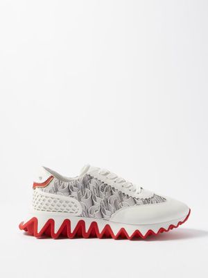 Christian Louboutin - Loubishark Leather Trainers - Mens - White Red