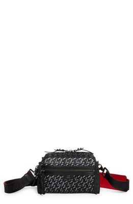 Christian Louboutin Loubitown CL Monogram Print Canvas Messenger Bag in White-Black/Black/Black
