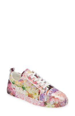 Christian Louboutin Louis Junior Floral Sneaker in Pink Multi