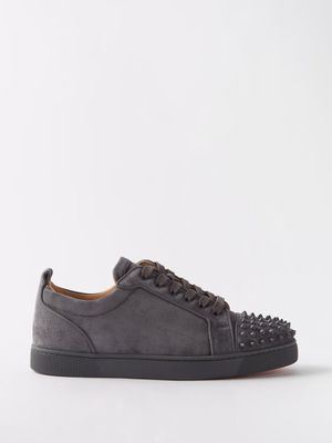 Christian Louboutin - Louis Junior Spikes Suede Trainers - Mens - Grey