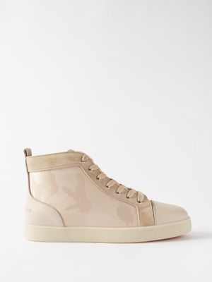 Christian Louboutin - Louis Orlato Camouflage-jacquard High-top Trainers - Mens - Beige