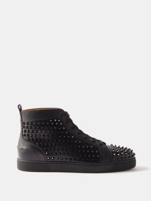 Christian Louboutin - Louis Spike-embellished High-top Trainers - Mens - Black