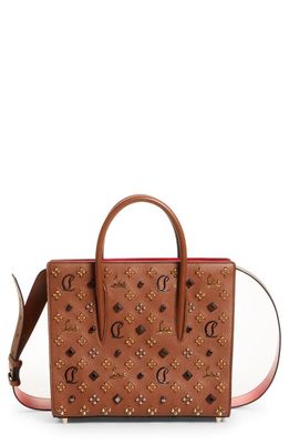 Christian Louboutin Medium Paloma Studded Leather Satchel in Biscotto/Multi