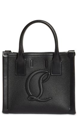 Christian Louboutin Mini By My Side Grained Leather East/West Tote in Black/Black/Black
