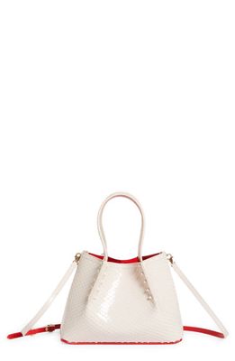 Christian Louboutin Mini Cabarock Snakeskin Embossed Patent Leather Tote in W514 Leche