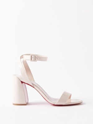 Christian Louboutin - Miss Sabina 85 Patent-leather Sandals - Womens - Light Pink