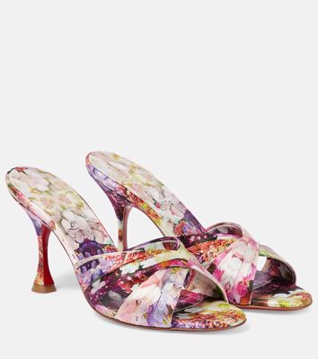 Christian Louboutin Nicol Is Back floral silk satin sandals