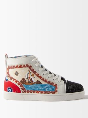 Christian Louboutin - No Limit Boat-embroidered Leather Trainers - Mens - Multi