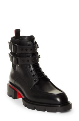 Christian Louboutin Our Fight Apron Toe Combat Boot in Black