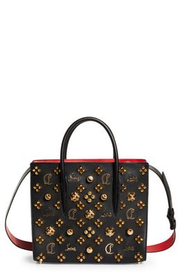 Christian Louboutin Paloma Couronnes Seville Calfskin Leather Tote in Cm6S Black/Gold