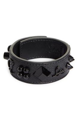 Christian Louboutin Paloma Loubinthesky Leather Bracelet in Cm53 Black/Black