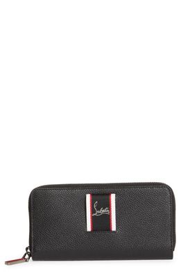 Christian Louboutin Panettone Logo Grained Leather Wallet in Black/Multi