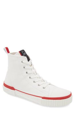Christian Louboutin Pedro Olona Flat High Top Sneaker in Wh01 White