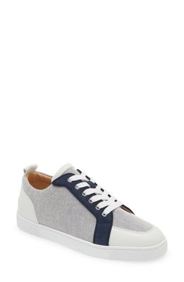 Christian Louboutin Rantulow Mixed Media Low Top Sneaker in Blue Version Navy
