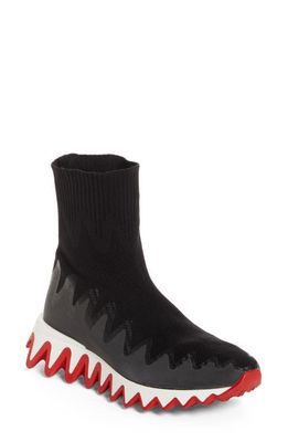 Christian Louboutin Sharky Sock Sneaker in Black