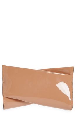 Christian Louboutin Small Loubitwist Leather Clutch in Nude