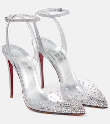 Christian Louboutin Spikaqueen embellished PVC pumps