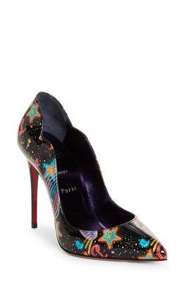 Christian Louboutin Starlight Hot Chick Pointed Toe Pump in Multi-Black/Lin By Night