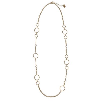 Christian Siriano New York Channel Accent Circle Link Chain Necklace in