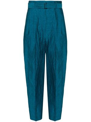 Christian Wijnants creased tapered-leg trousers - Blue