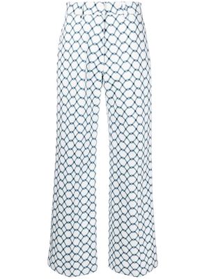 Christian Wijnants graphic-print high-waisted trousers - White