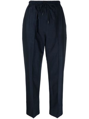 Christian Wijnants inverted-pleat cropped trousers - Blue